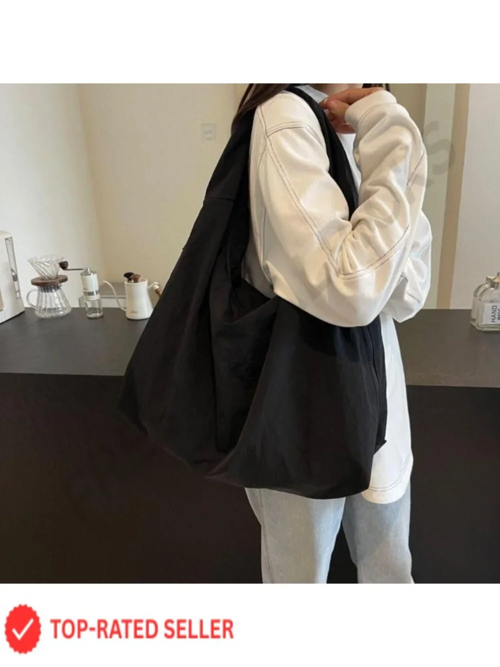 Slouchy Canvas Corduroy Tote Bag for Women Casual Hobo Y2K Accessory